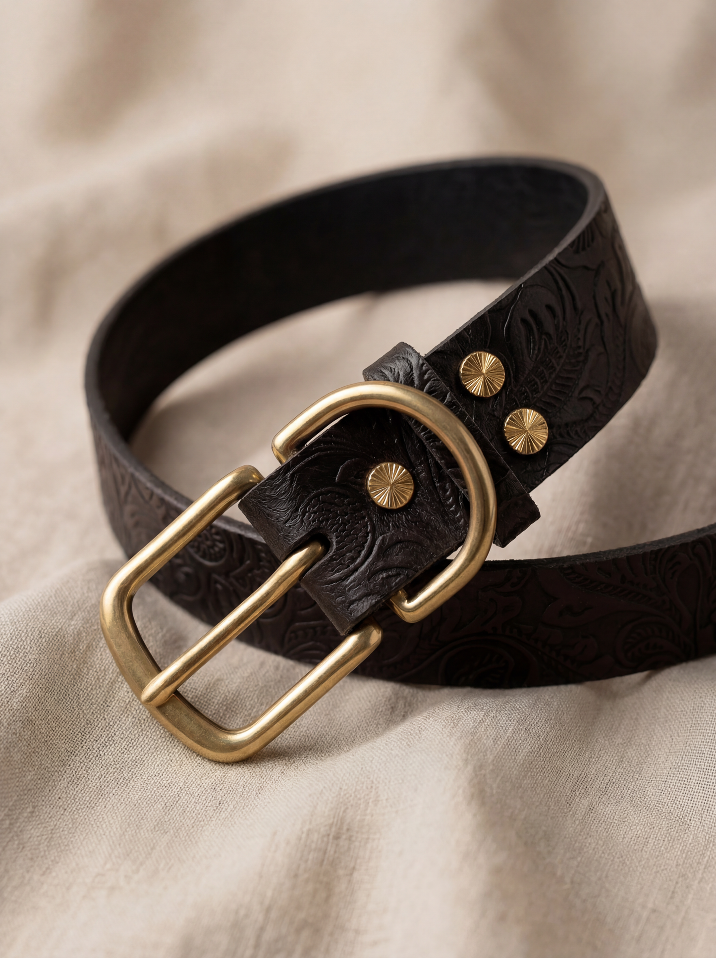 Wide leather dog collar, cognac